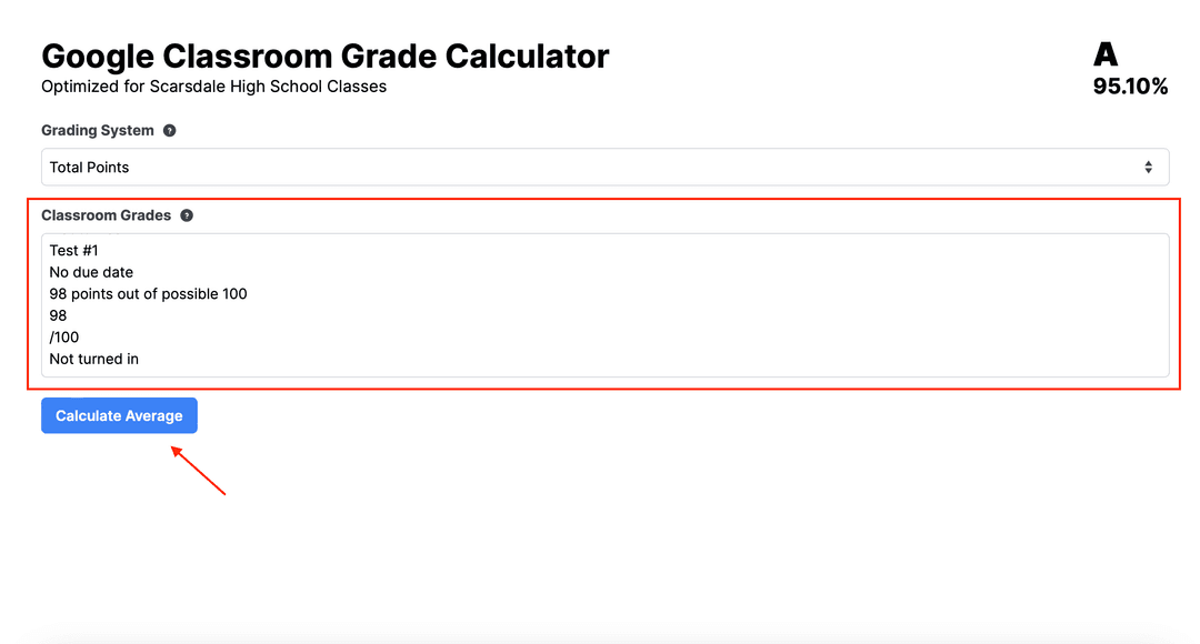 Google Classroom Grade Viewer